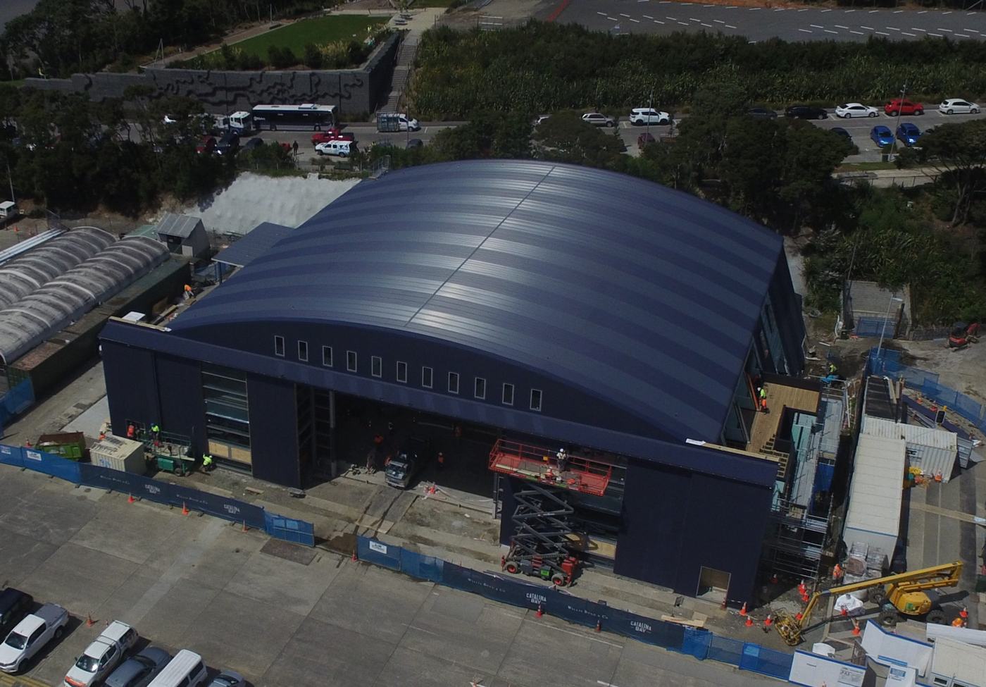 The Hangar roof during construction